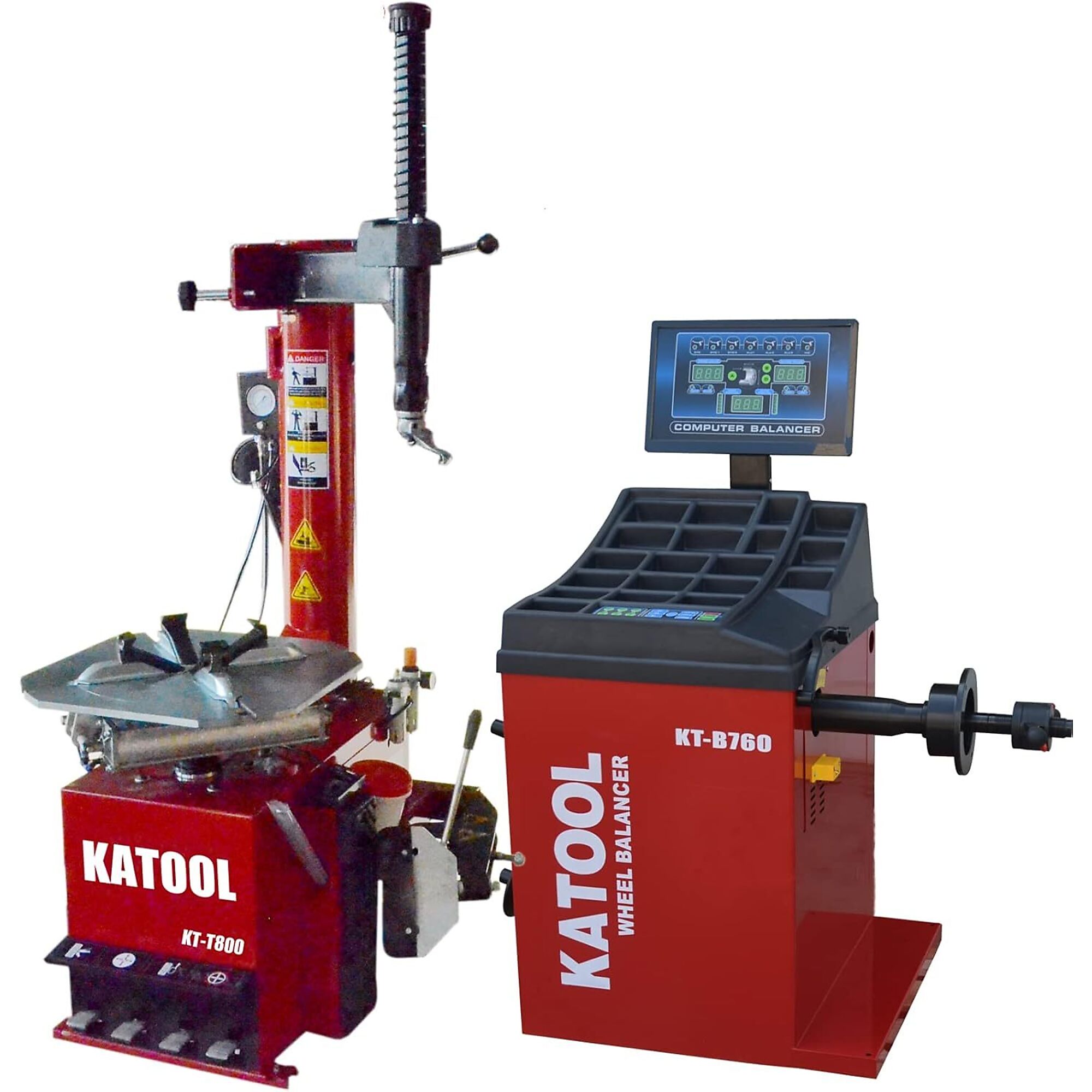 Katool Tire Changer and Wheel Balancer Combo, 110V, Alloy Steel, Model# KT-T800 + KT-B760